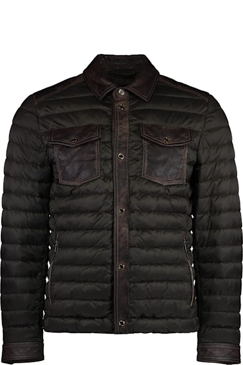 Moorer Clothing for Men Moorer Crespi Leather Inserts Down Jacket