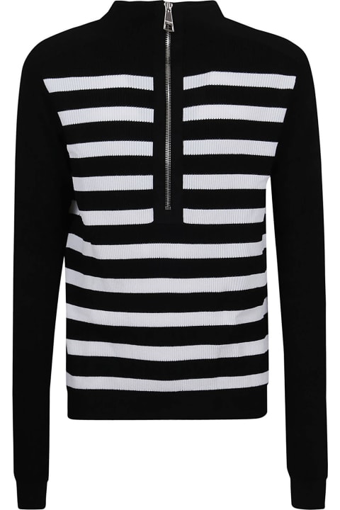 Stripes Fitted Trucker Sweater