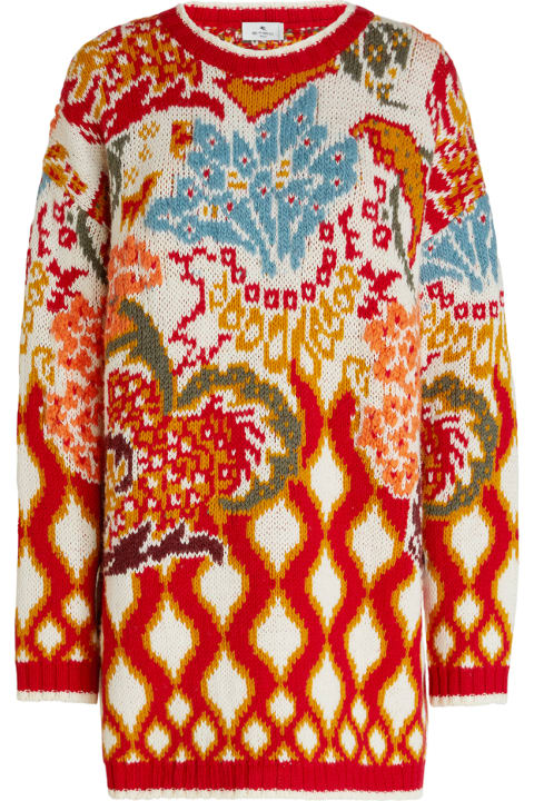 Fashion for Women Etro Woman Oversize Sweater In Jacquard Wool And Alpaca Etro