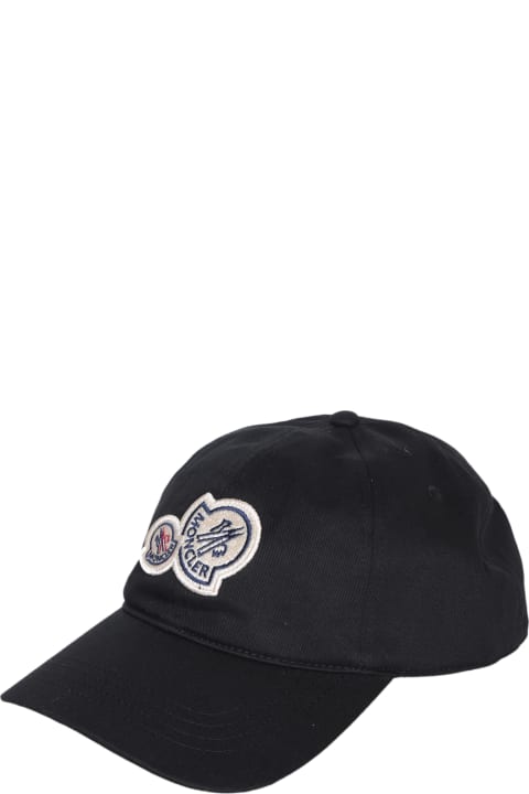 Hats for Women Moncler Multi Patch Logo Black Hat