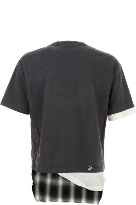 Mihara Yasuhiro لـ Men Mihara Yasuhiro Dark Grey Cotton Layered T-shirt