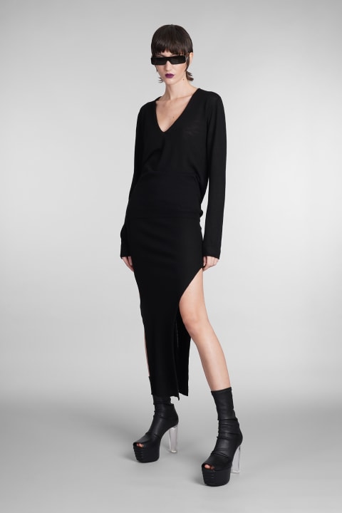 Fashion for Women Rick Owens Sacri Skirt Skirt In Black Wool