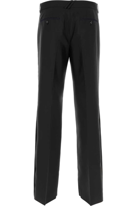 Burberry Pants for Women Burberry Black Wool Blend Wide-leg Pant