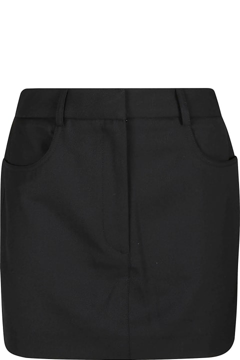 Skirts for Women Les Coyotes De Paris Patched Pocket Plain Midi Skirt