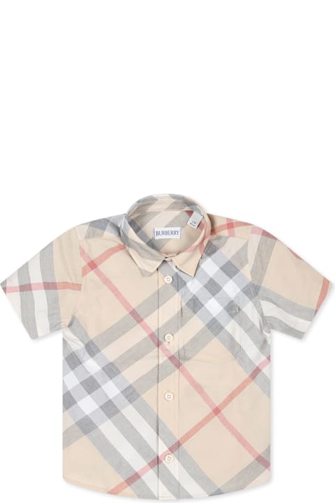 Burberry for Baby Girls Burberry Beige Shirt For Baby Boy With Vintage Check