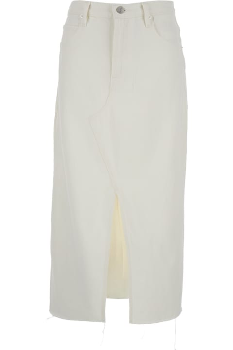 Frame for Women Frame White Denim Midi Skirt In Cotton Woman