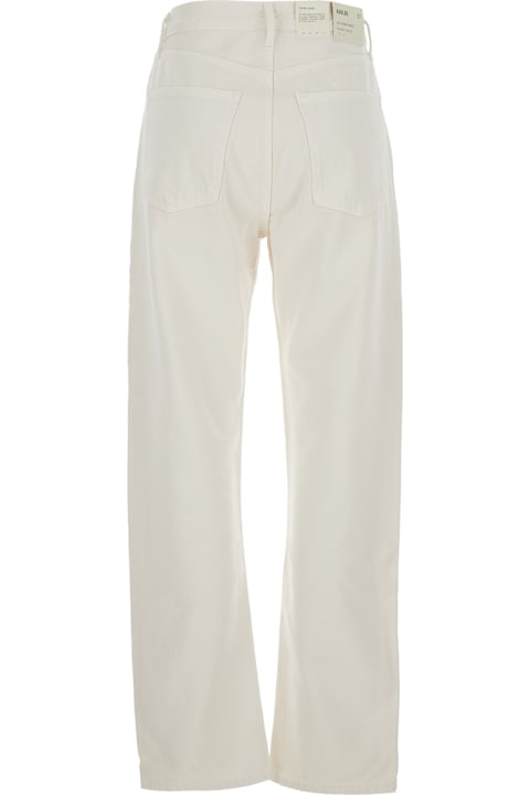 AGOLDE for Kids AGOLDE '90s' White Jeans With Five-pocket Design And Logo Patch On The Rear In Denim Woman