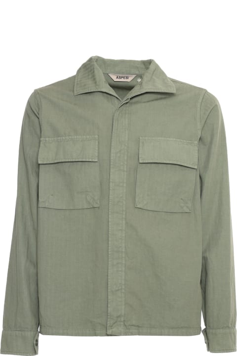 Fashion for Men Aspesi Green Military Shirt