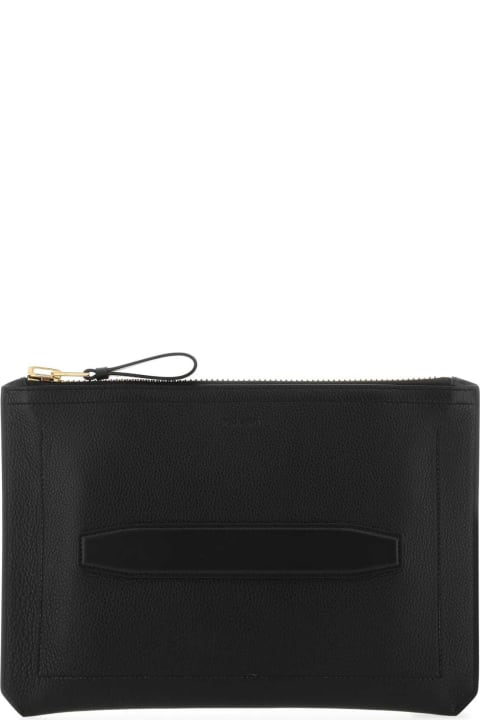 Investment Bags for Men Tom Ford Black Leather Clutch