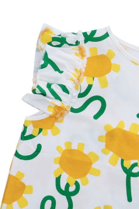 Stella McCartney Kids Stella McCartney Kids White T-shirt With Sunflower