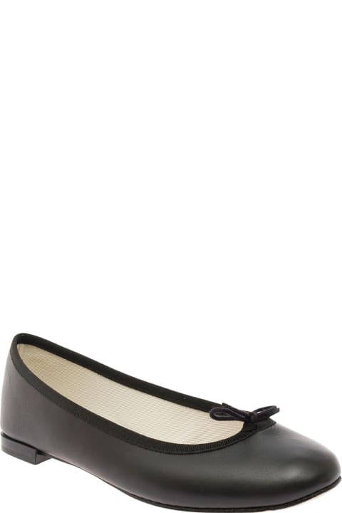 Fashion for Women Repetto 'cendrillon' Black Ballet Flats With Bow Detail In Smooth Leather Woman