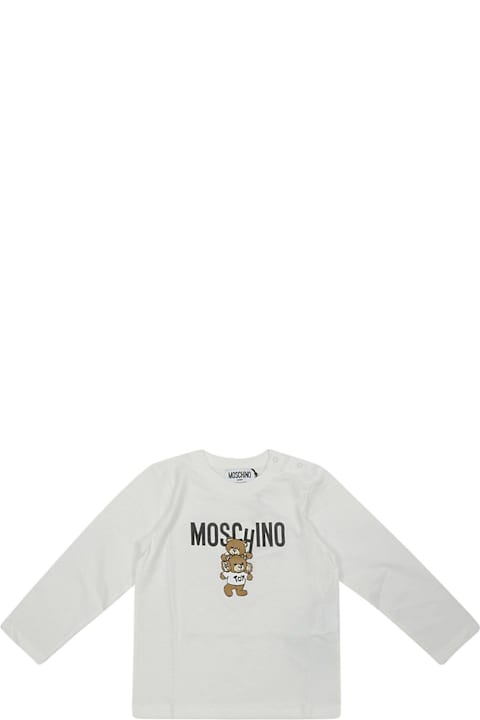 Topwear for Baby Girls Moschino Logo-printed Crewneck Long-sleeved T-shirt