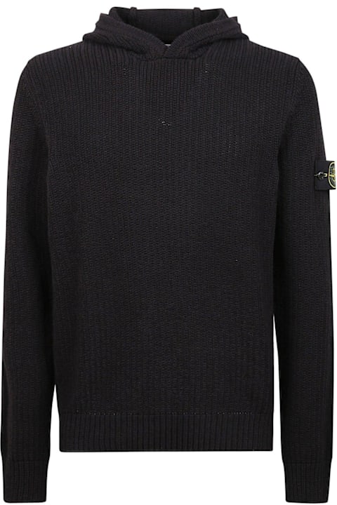 Stone Island سترات صوف وبدل رياضية لـ القسم الرجالي Stone Island Long-sleeved Knitted Hoodie