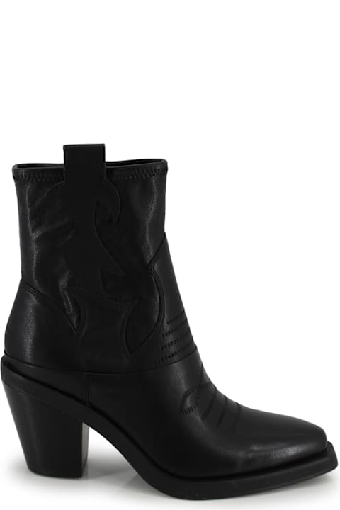 Homeware Ash Short Black Cowboy Boot
