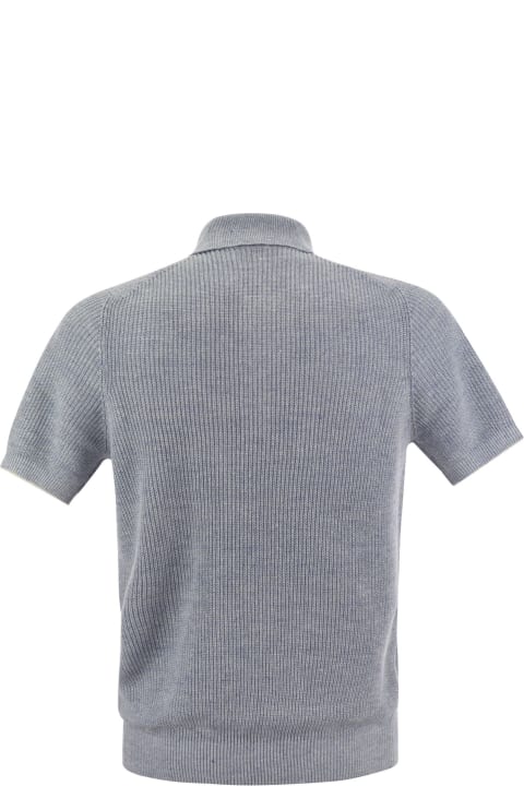 Brunello Cucinelli for Men Brunello Cucinelli Linen And Cotton Half-rib Knit Polo Shirt
