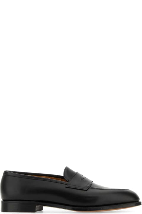 Loafers & Boat Shoes for Men Edward Green Black Leather Piccadilly Loafers