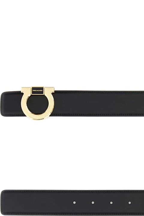 Ferragamo Accessories for Men Ferragamo Black Leather Reversible Belt