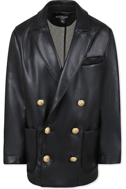 Balmain Coats & Jackets for Girls Balmain Blazer In Pelle Sintetica