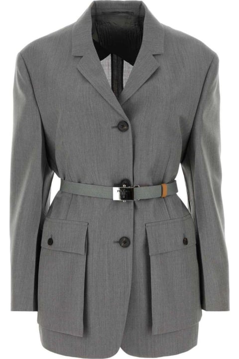 Button-up Belted Jacket
