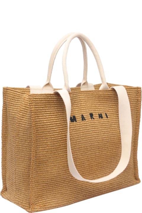 Marni Bags for Women Marni Fabric Rafia Effect Shopping Bag