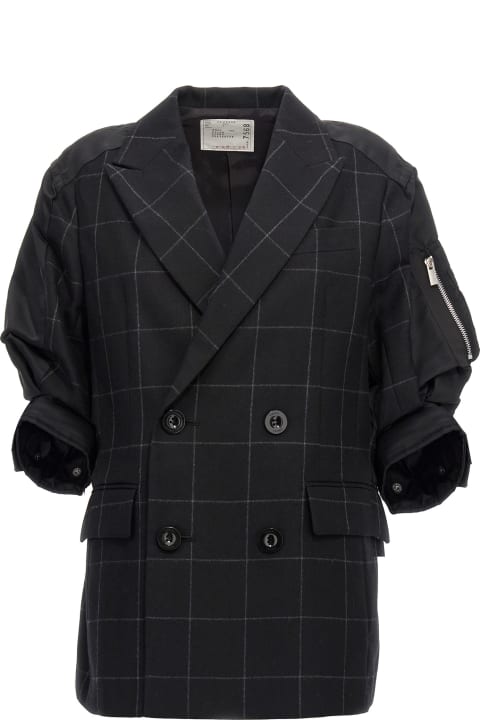 Sacai معاطف وجواكت لـ السيدات Sacai 'windowpane' Blazer