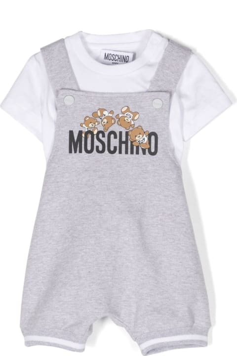 Moschino for Kids Moschino Set Salopette Con Stampa Teddy Bear