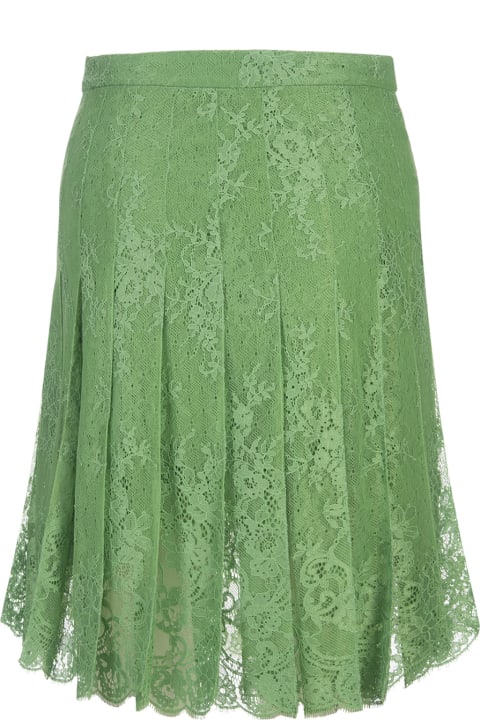 Ermanno Scervino for Women Ermanno Scervino Green Lace Pleated Skirt
