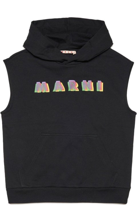 Marni Kids Marni Logo-printed Sleeveless Hoodie