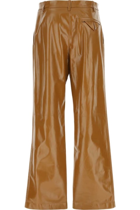 Clothing for Men Bottega Veneta Caramel Leather Pant