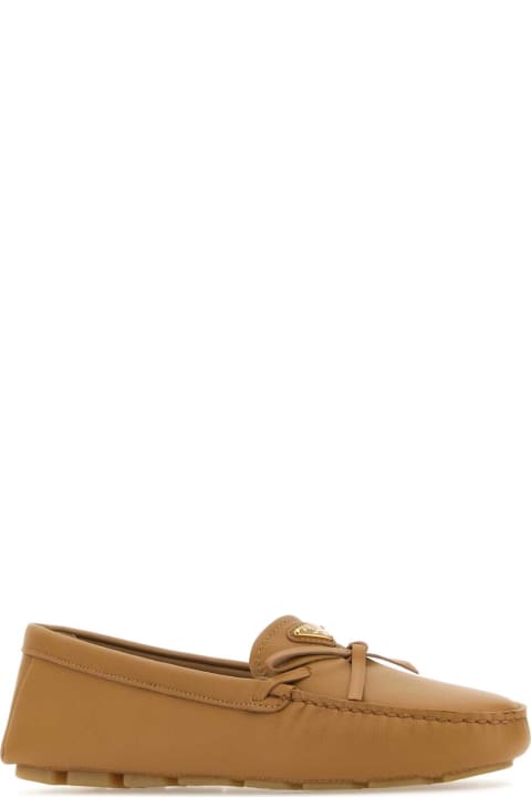 Shoes for Women Prada Caramel Leather Loafers