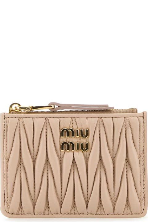 Miu Miu Accessories for Women Miu Miu Powder Pink Nappa Leather Card Holder