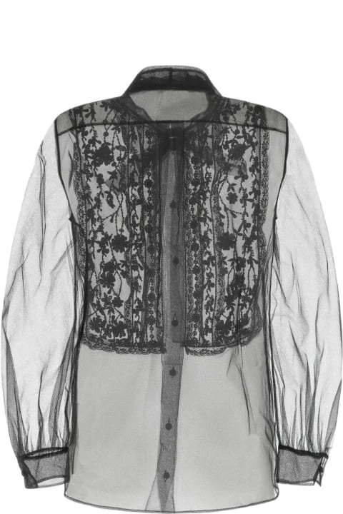 Valentino Garavani ملابس علوية لـ السيدات Valentino Garavani Black Mesh Shirt