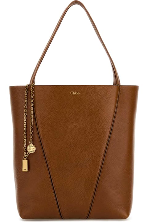 Chloé Bags for Women Chloé Caramel Leather Spin Shopping Bag