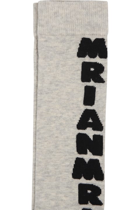 Grey Socks For Girl With Logo