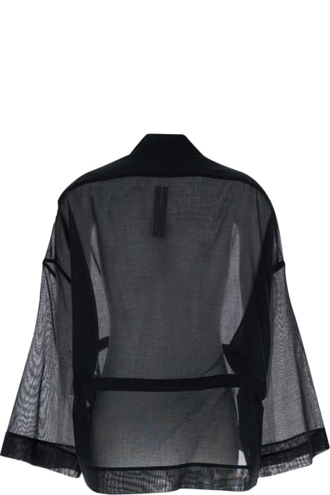 Coats & Jackets for Women Rick Owens Black Sail Semi-sheer Bomber Jacket In Black Cotton Woman