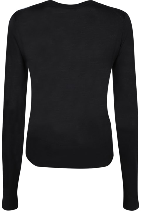 Dolce & Gabbana Sweaters for Women Dolce & Gabbana Inlay Logo Black Sweater
