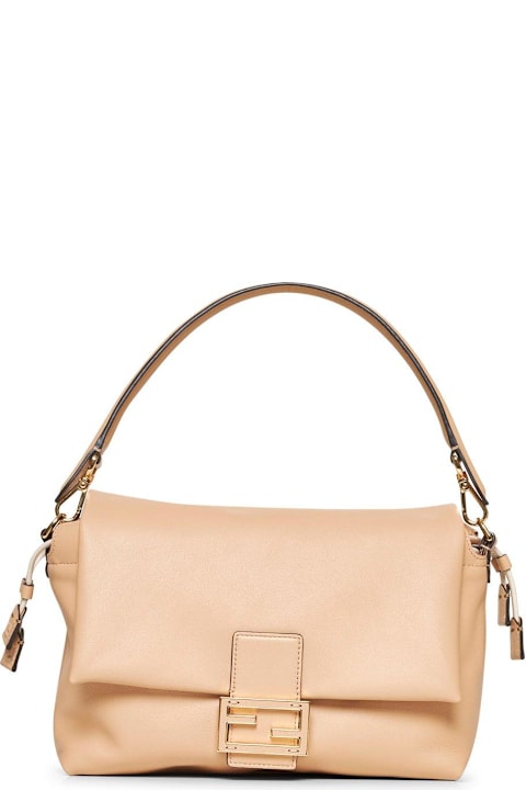 Fendi Shoulder Bags for Women Fendi Mamma Baguette Logo Plaque Shoulder Bag