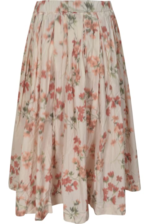 Fashion for Women Casey Casey Elastic Drawstring Waist Floral Print Flare Skirt