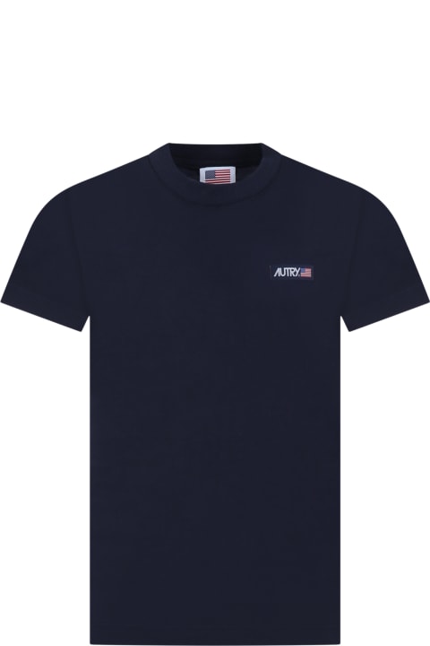 Autry T-Shirts & Polo Shirts for Girls Autry Blue T-shirt For Kids With Logo