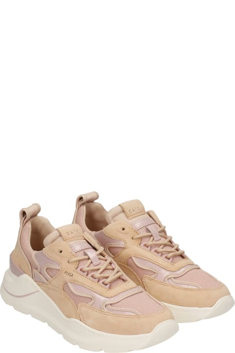 Fuga 2.0 Sneakers In Rose-pink Suede And Fabric