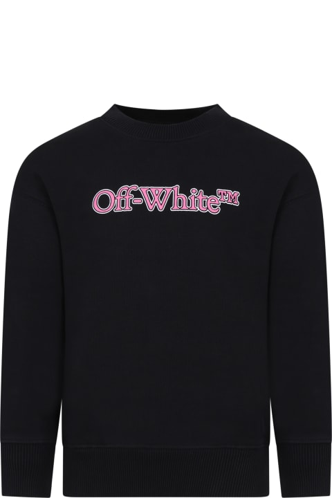 Off-White Sweaters & Sweatshirts for Girls Off-White Black Sweatshirt For Girl With Logo