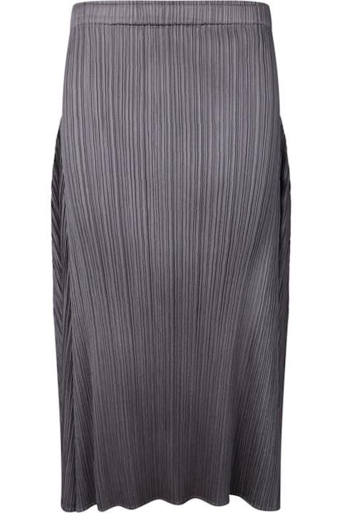 Issey Miyake for Women Issey Miyake Grey Square Midi Skirt