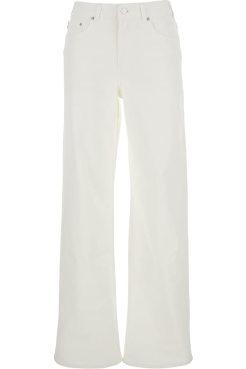Homeware AG Jeans White Jeans With Belt Loops And Logo Patch On The Rear In Denim Woman
