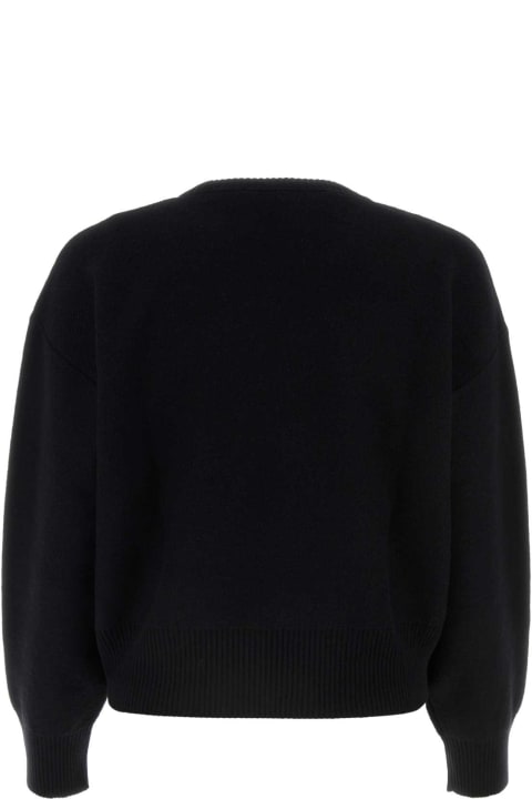 Versace Fleeces & Tracksuits for Women Versace Black Wool Blend Oversize Sweater