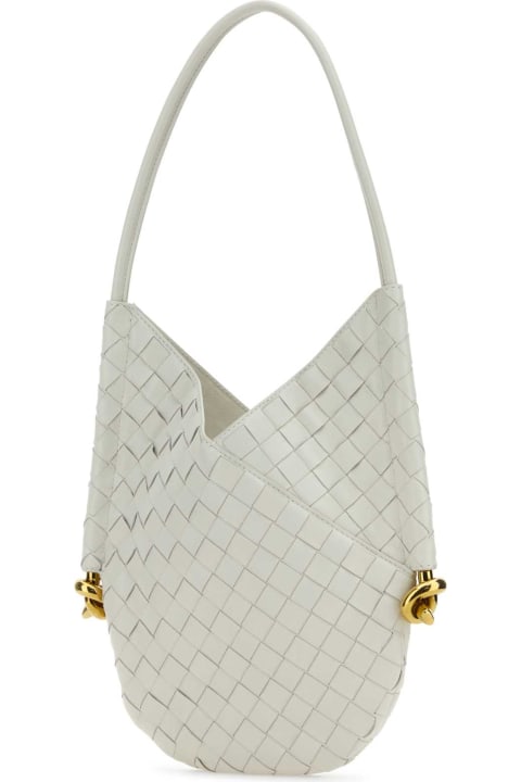 ウィメンズ Bottega Venetaのトートバッグ Bottega Veneta White Nappa Leather Small Solstice Shoulder Bag