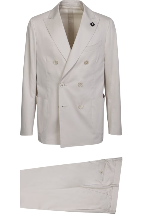 Lardini Suits for Women Lardini Double Breasted Cream Suit