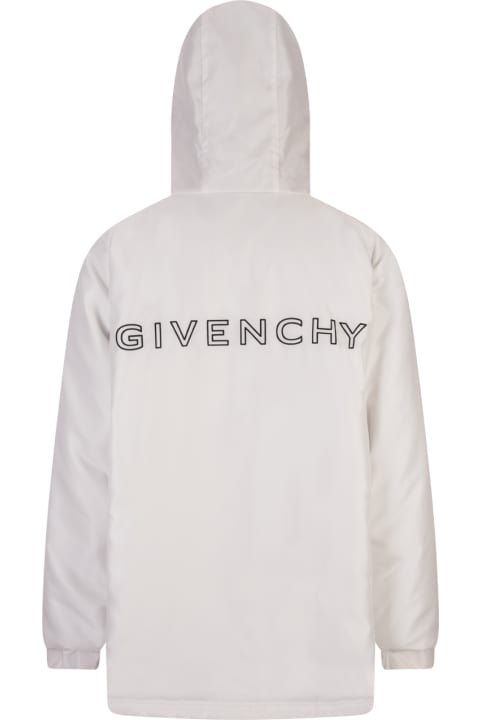Givenchy Coats & Jackets for Men Givenchy Black/white Givenchy Reversible Football Parka In Fleece