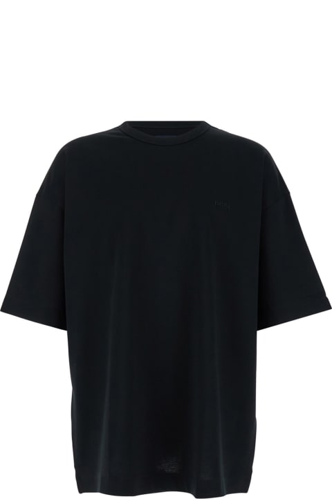 Juun.J Clothing for Men Juun.J Black Oversize T-shirt With Rear Graphic Print In Cotton Man
