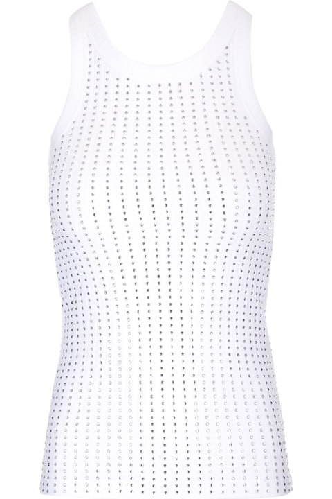 The Attico Topwear for Women The Attico Black Tank Top With Strass