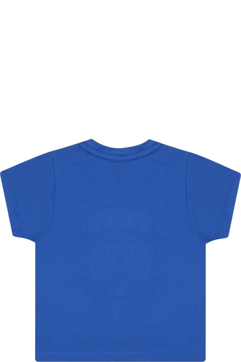 Topwear for Baby Girls Hugo Boss Light Blue T-shirt For Baby Boy With Logo